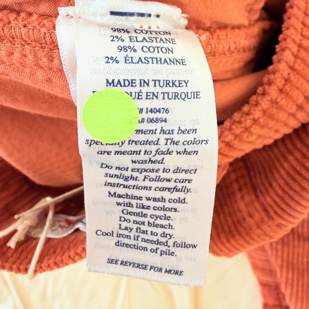 Faherty NWT Corduroy Button Front Mini Skirt Rust Orange Women’s XS - Picture 4 of 6